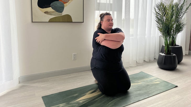 Restorative yoga prop setup for savasana (for pregnant folks & larger  bodies) - Body Positive Yoga