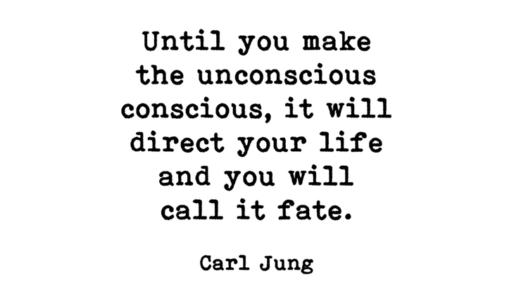 An illustration of a quote by psychologist Carl Jung about making the unconscious conscious.