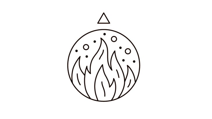 An illustration of one of the astrology elements, the fire element, that shows flames.