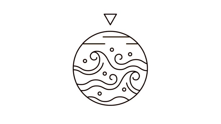 An illustration of the symbol for water.