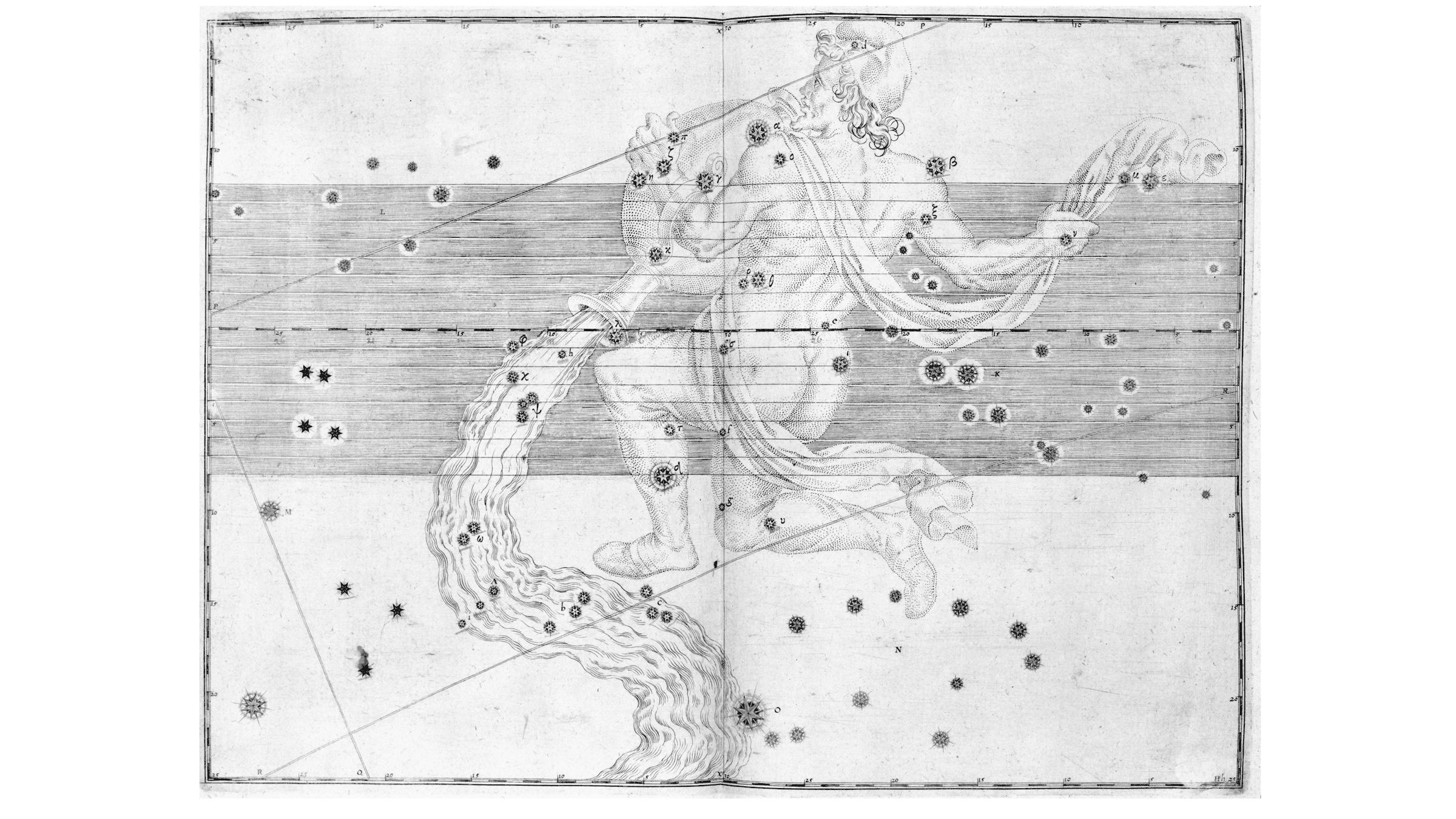 An engraving from 1603 of the constellation Aquarius.
