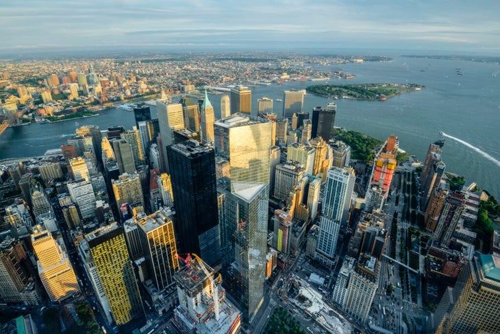 View of lower Manhattan's financial district