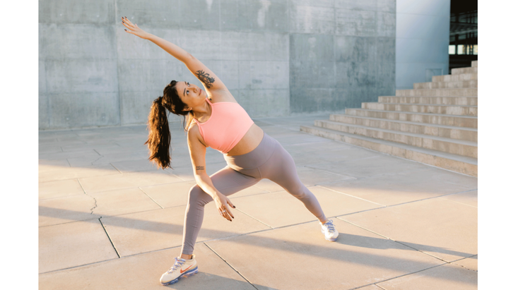 Woman practicing a strength exercises for runners