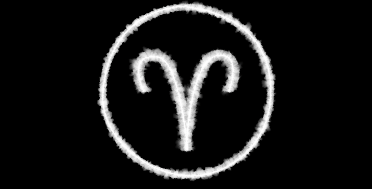 The symbol or glyph for the fire sign of Aries, one of the 12 signs of the zodiac, representing the weekly astrology forecast