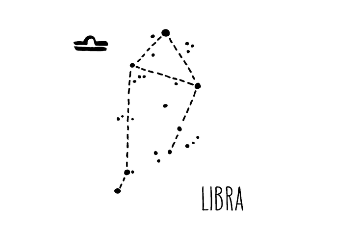 The glyph, or astrological symbol, for the zodiac sign of Libra