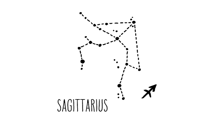 Glyph, or astrological symbol, for the zodiac sign of Sagittarius