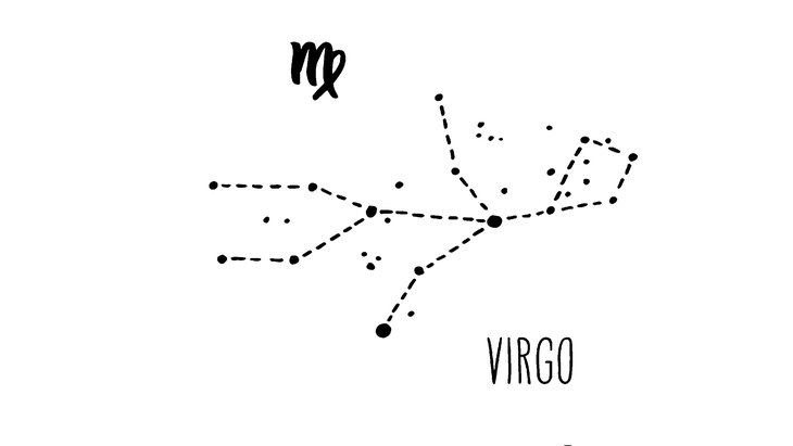 Astrological symbol, or glyph, for the zodiac sign of Virgo.