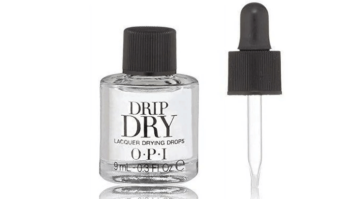 Bottle of OPI drip dry drops and a dropper