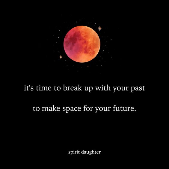 Quote by Spirit Daughter about the lunar eclipse in September 2024 on a black background with the image of a lunar eclipse