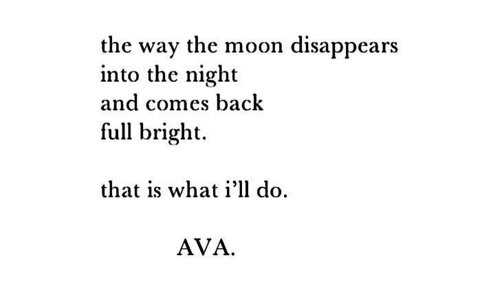 Unknown quote in typewriter font on a white background about the Moon being full