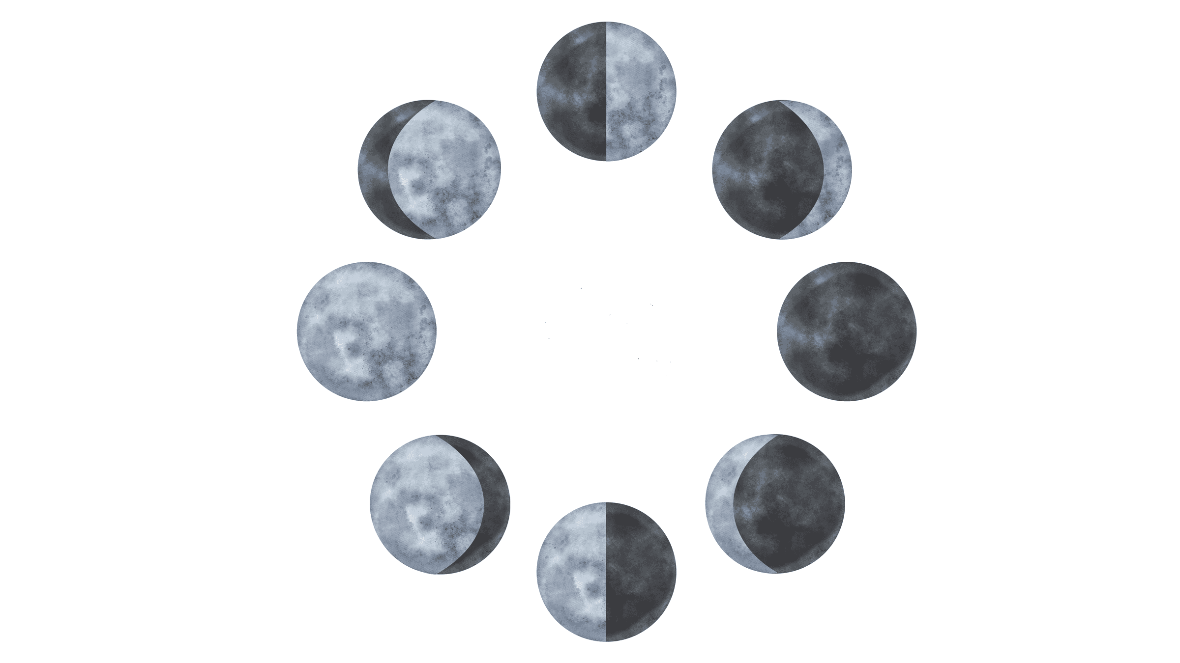 Illustration of the cycles of the Moon
