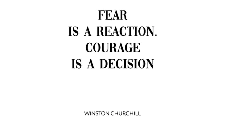 Quote about fear and courage by Winston Churchill.