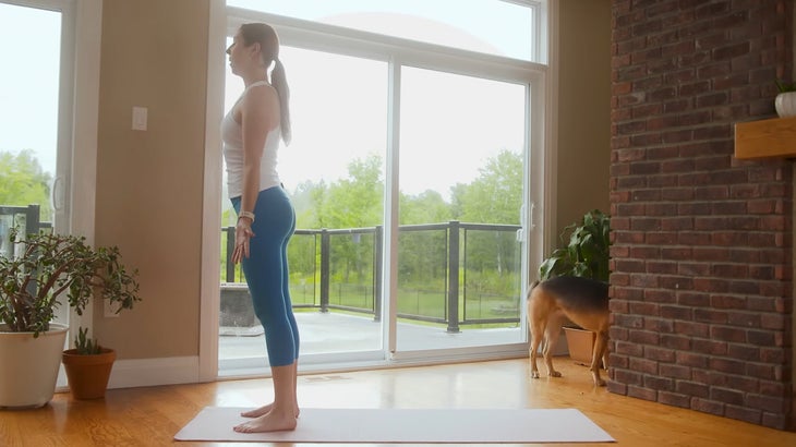 woman on a yoga mat practicing for focus