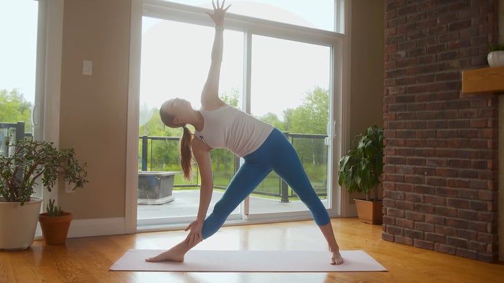 woman on a yoga mat practicing for focus