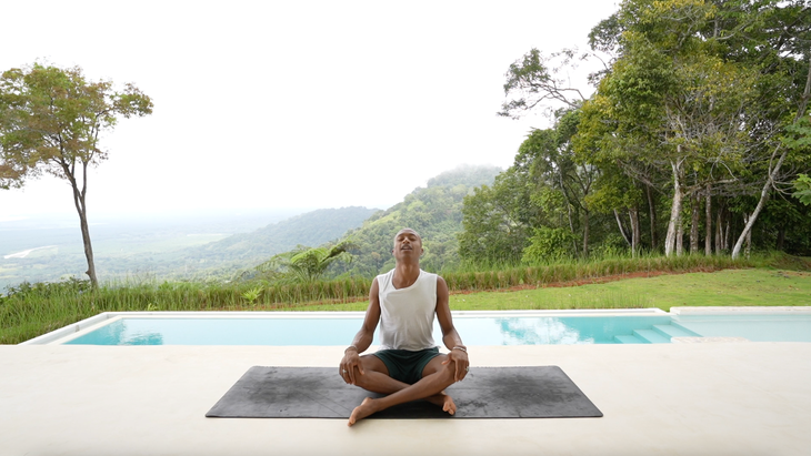 grounding yoga seated cat