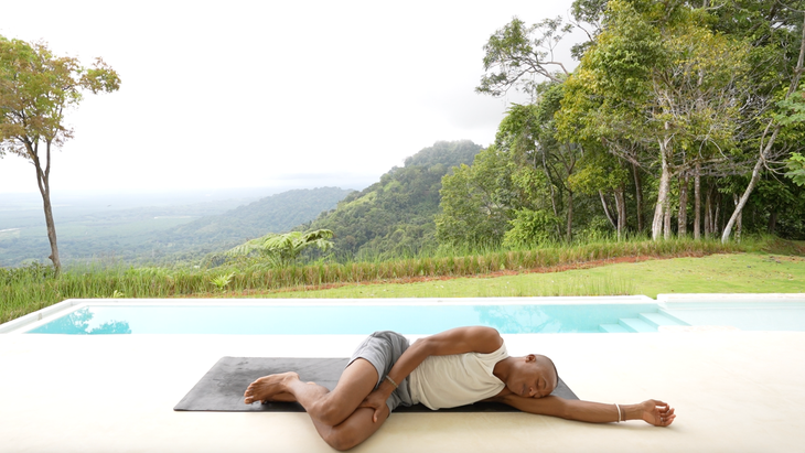 grounding yoga side savasana