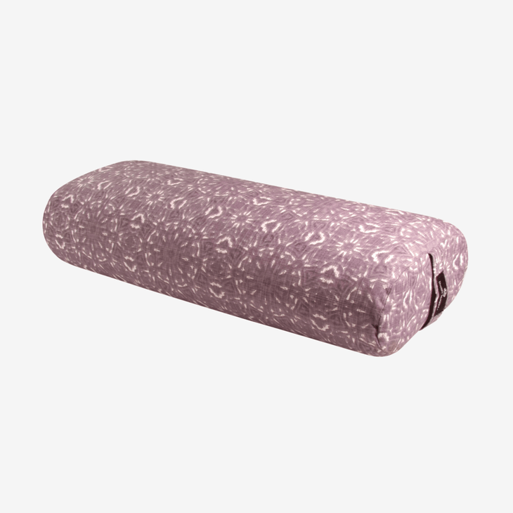 Hugger Mugger brand bolster in a lavender pattern