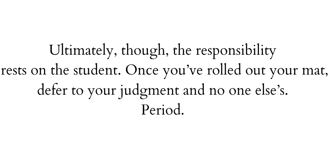 Quote about drinking water during hot yoga class