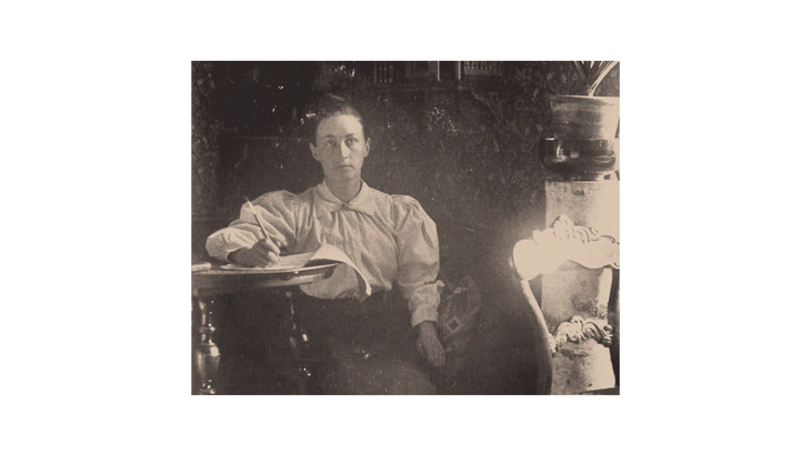Artist Hilma af Klint in her studio around the turn of the century