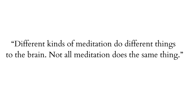 Quote about different types of meditation and effect on brain structure