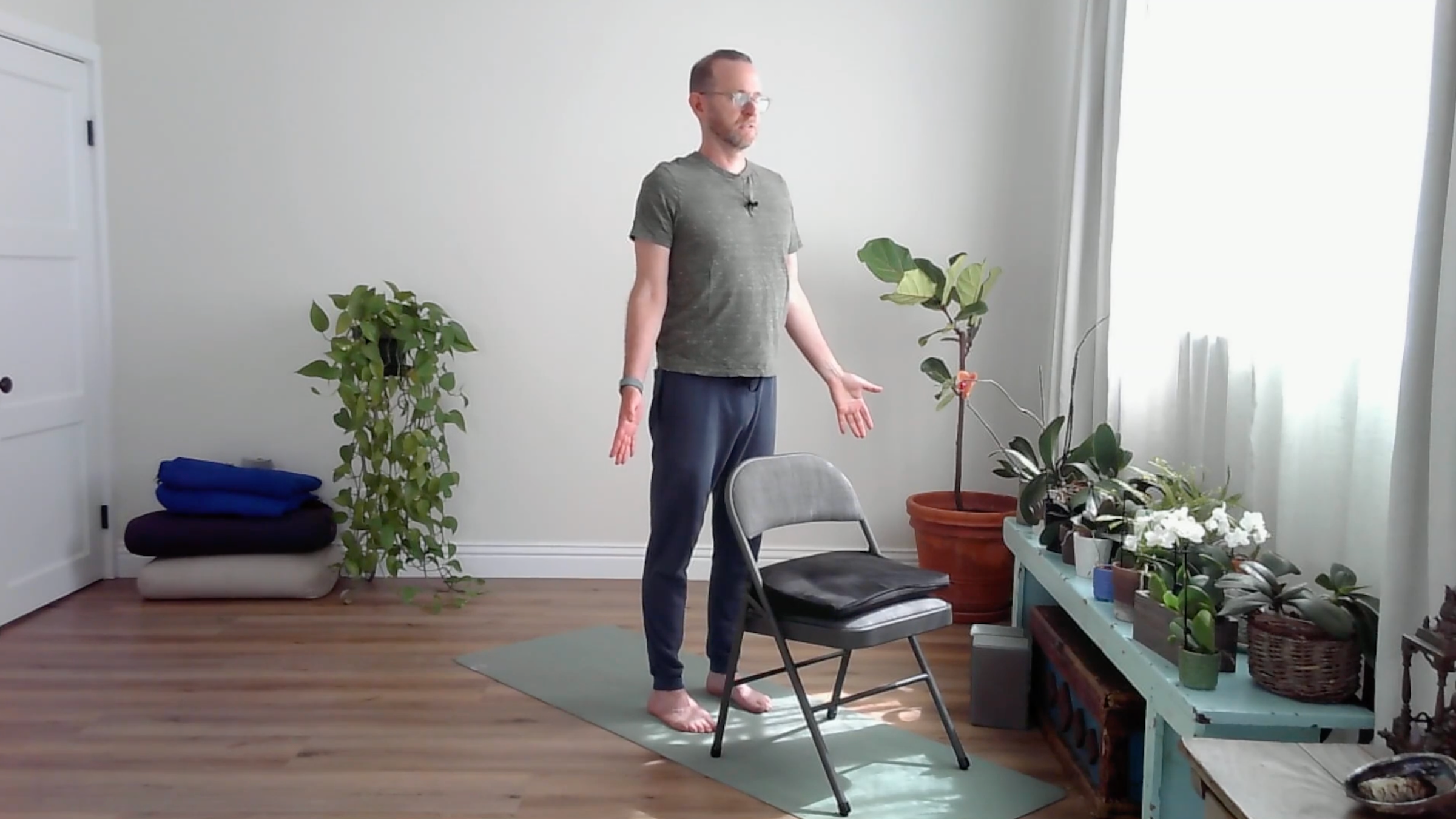 chair yoga mountain pose