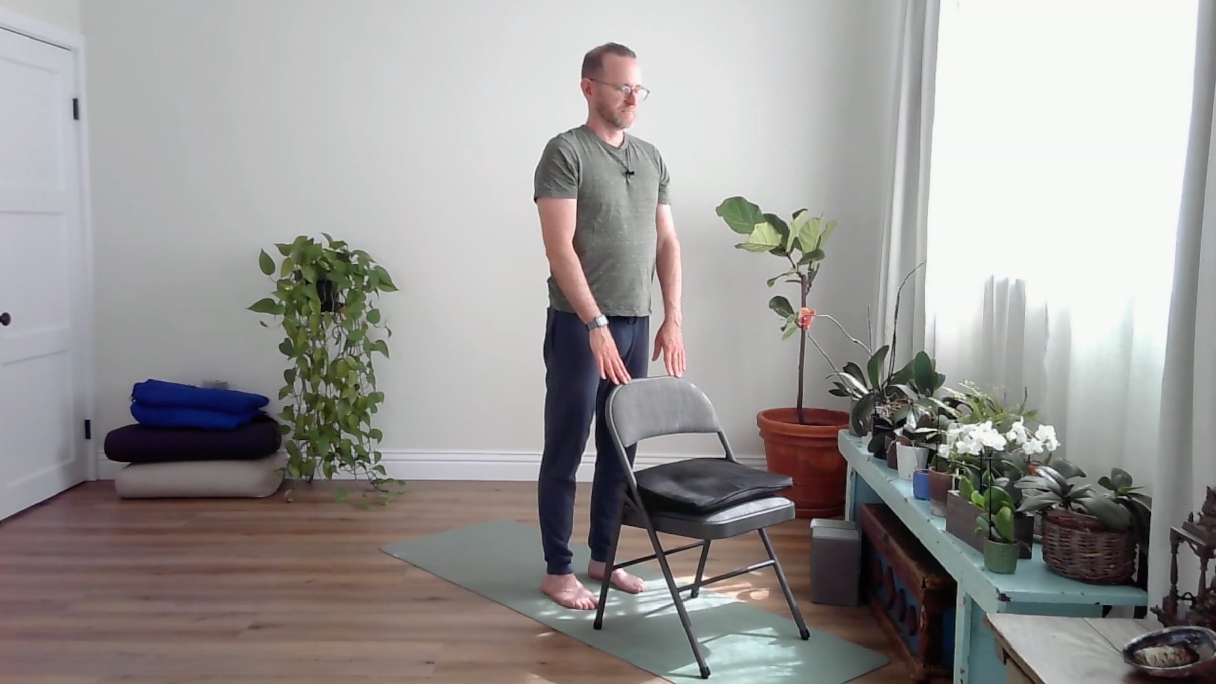 chair yoga mountain pose
