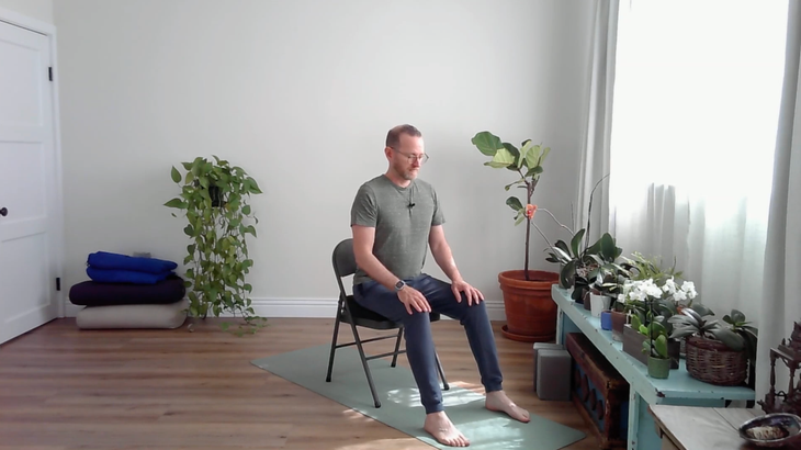chair yoga seated mountain pose