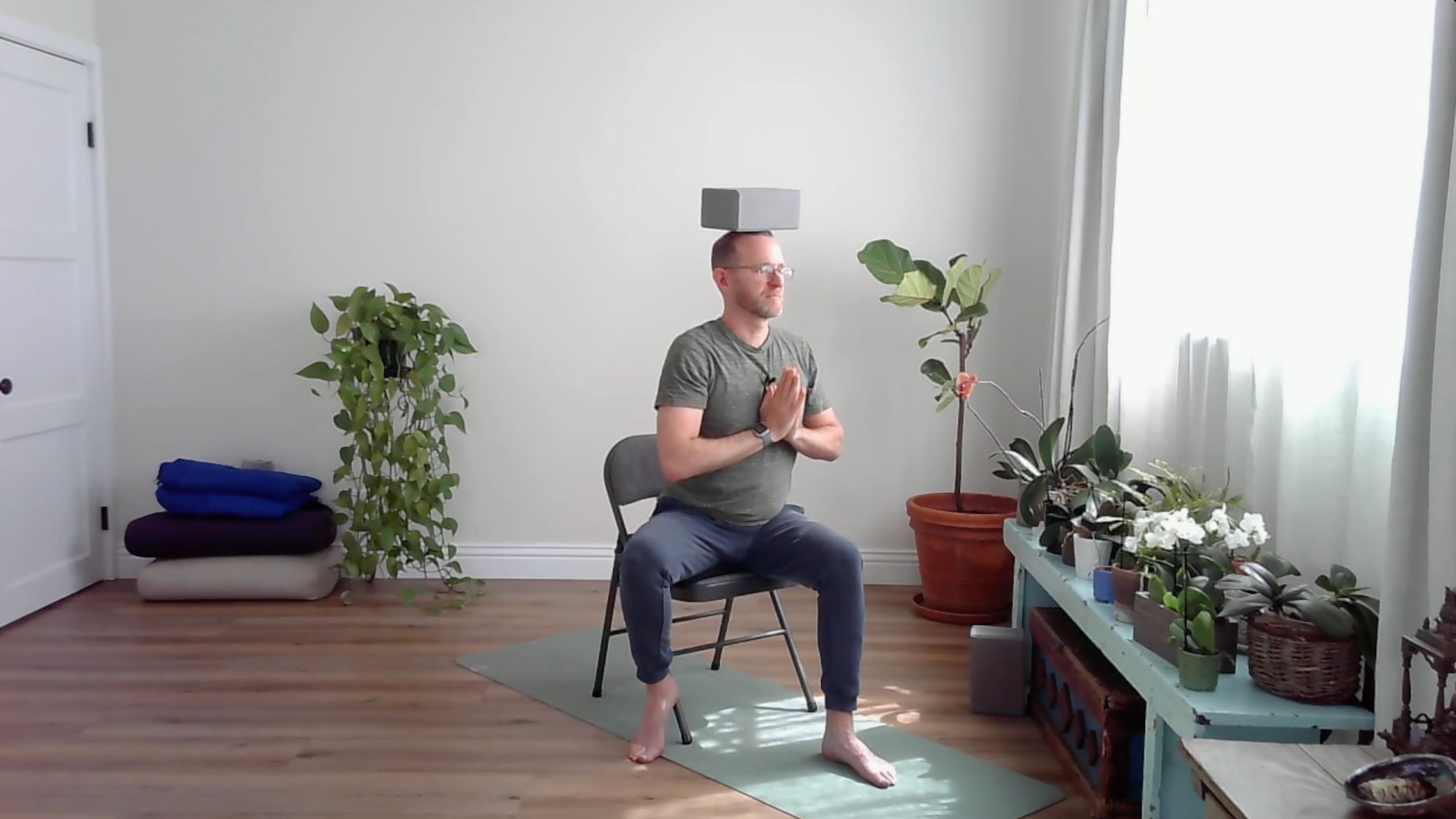 chair yoga seated tree pose