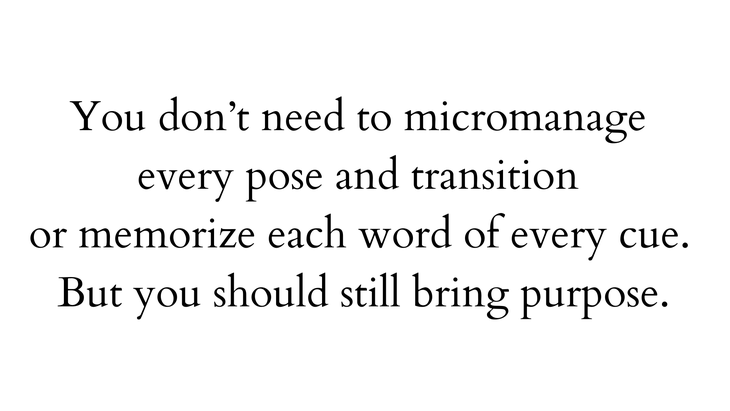 A quote about yoga teachers and paying attention during class