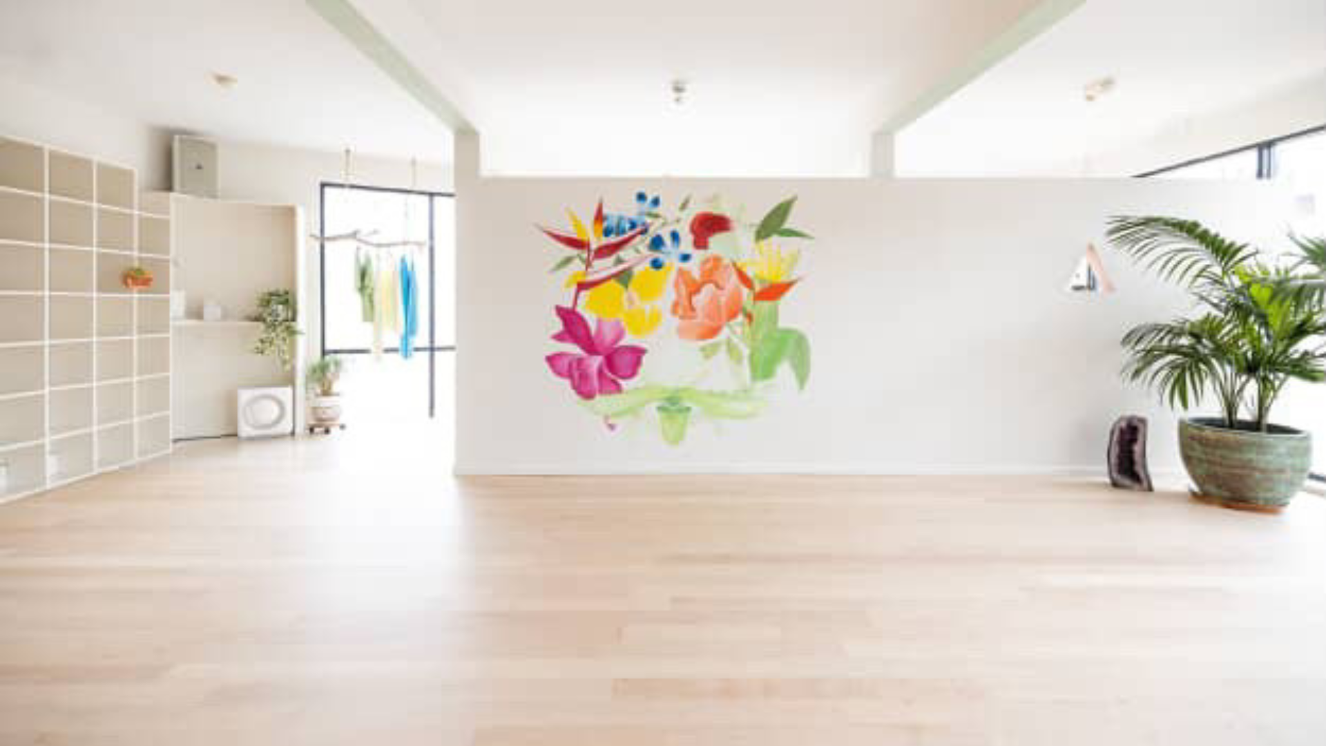 Interior of Love Yoga Studio in California not far from Pacific Coast Highway