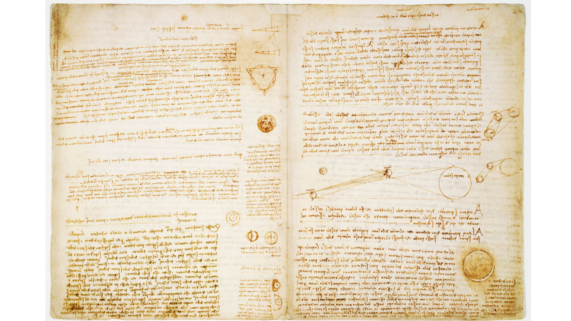 illustration by da vinci of the moon along with many handwritten notes