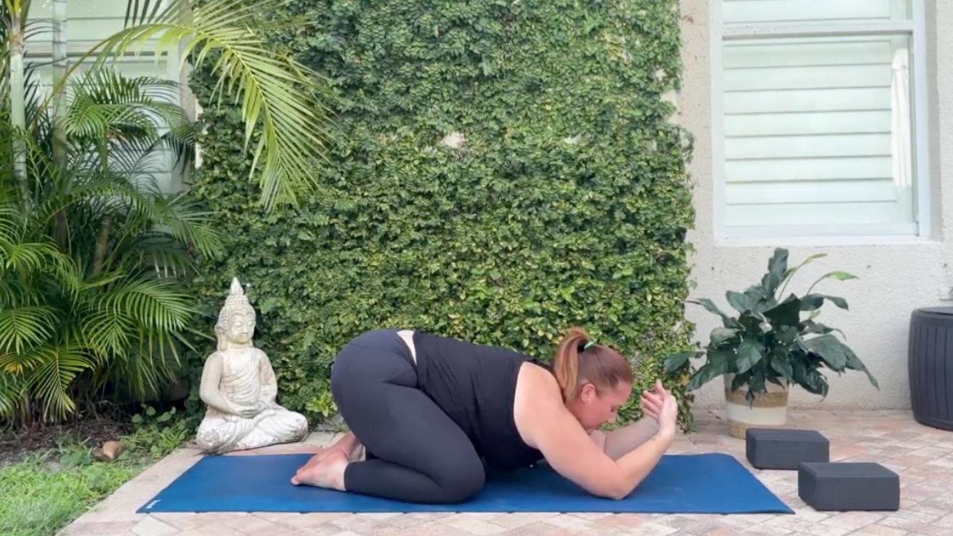 Child's pose with wrist circles