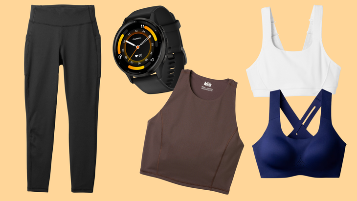 leggings, a watch, sports bras from REI for labor day sales