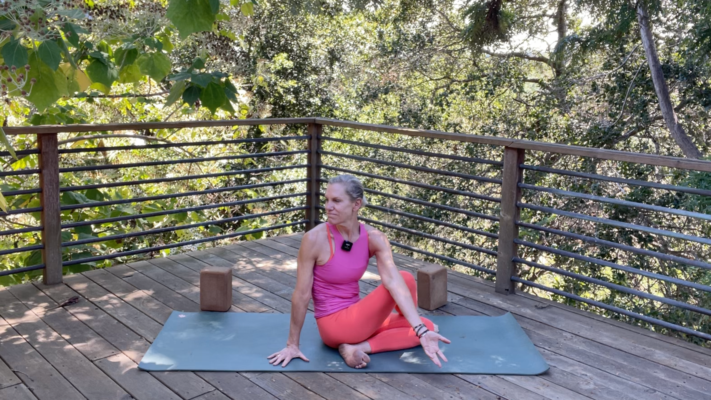 Yoga teacher Andrea Marcum in Lord of the Fishes