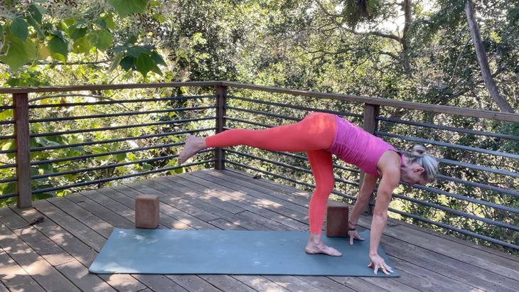 Yoga teacher Andrea Marcum in Standing Splits