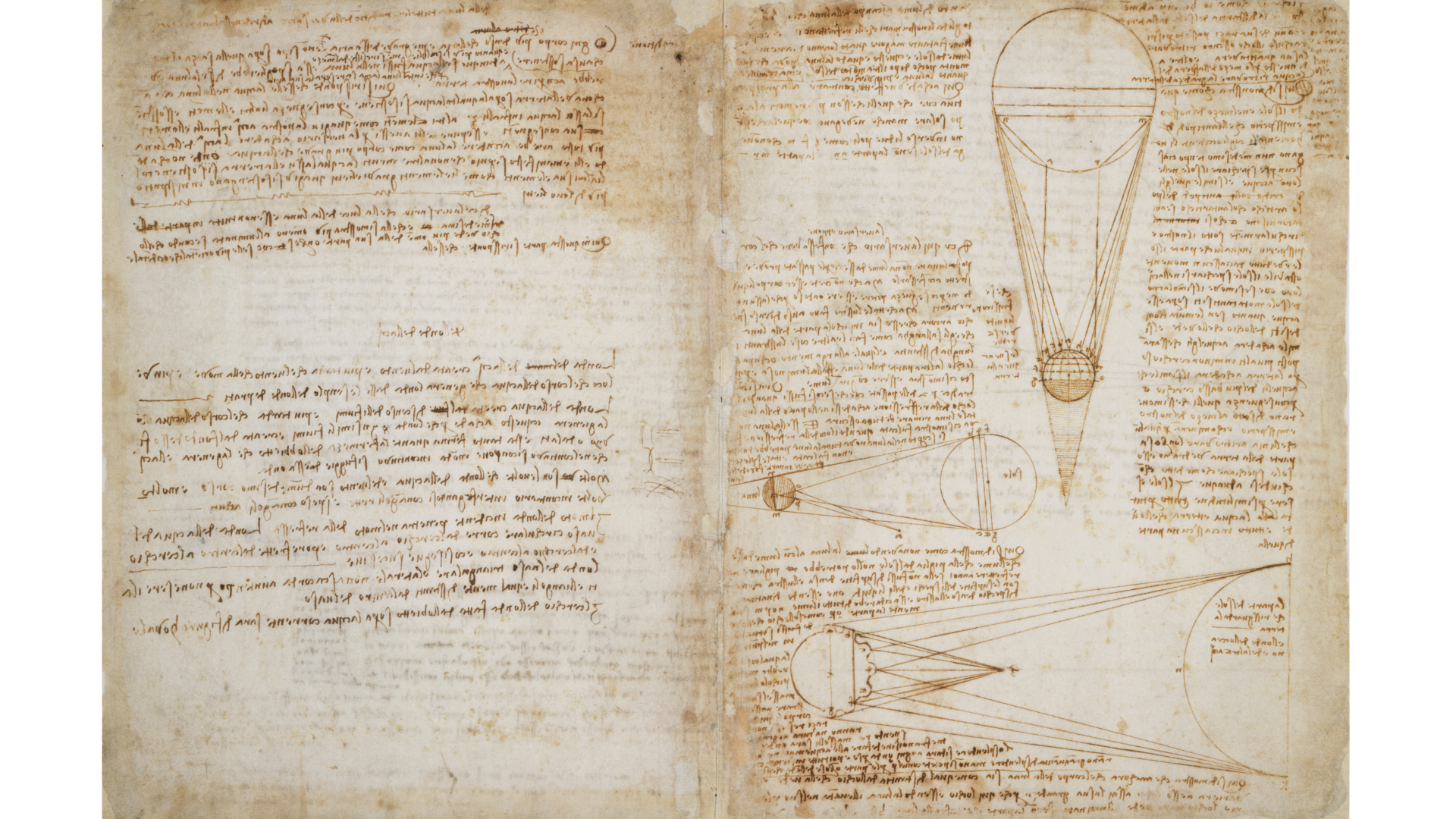 Diagram of the Sun and new Moon by Leonardo da Vinci