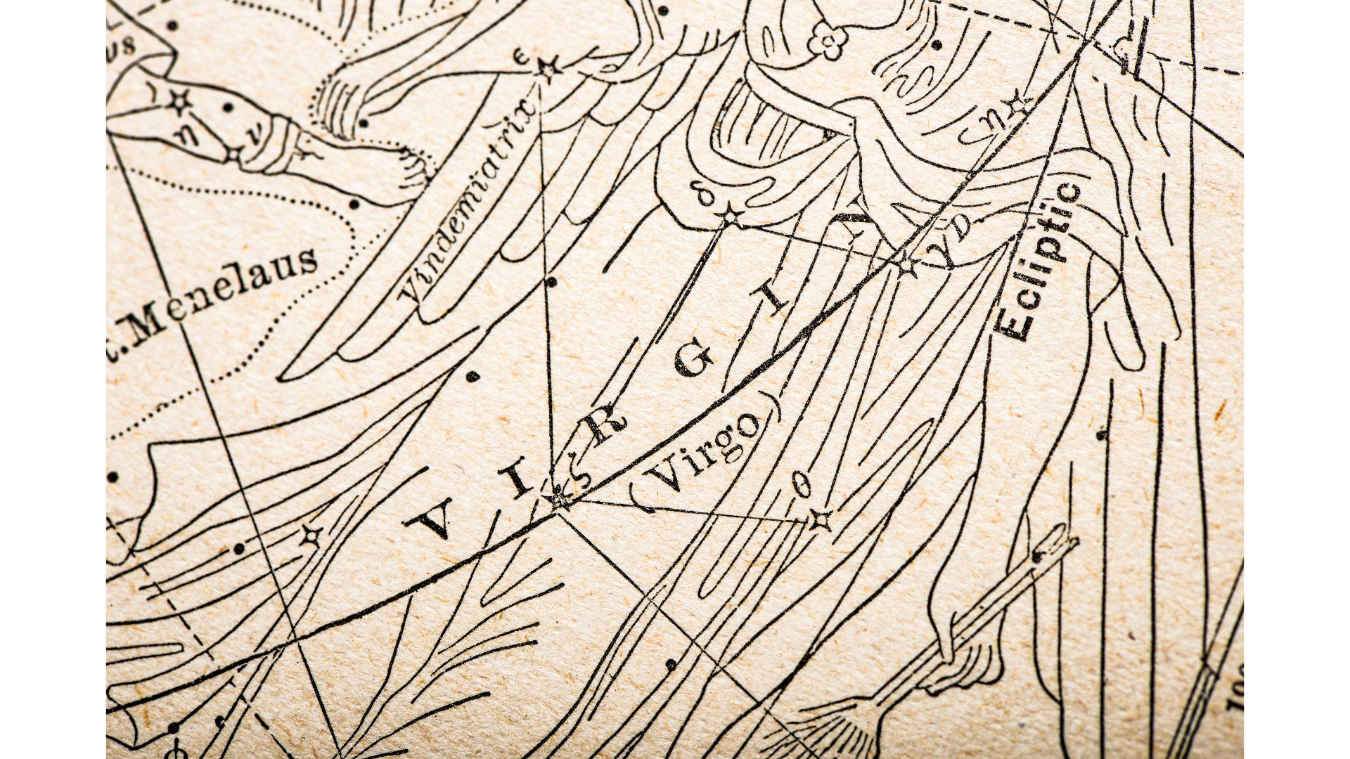 The constellation Virgo as depicted in a vintage lithograph