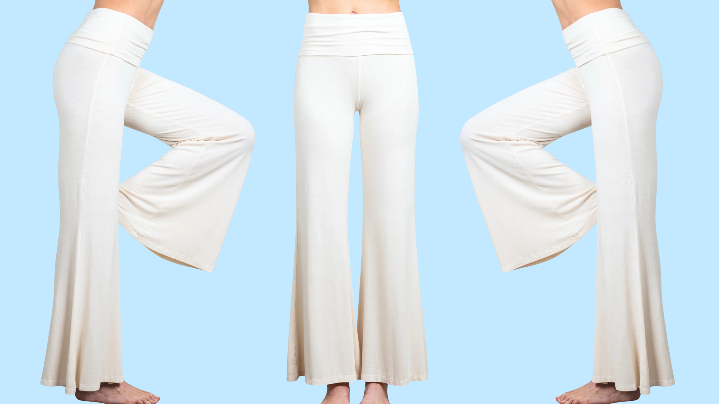 white wide leg yoga pants from jala
