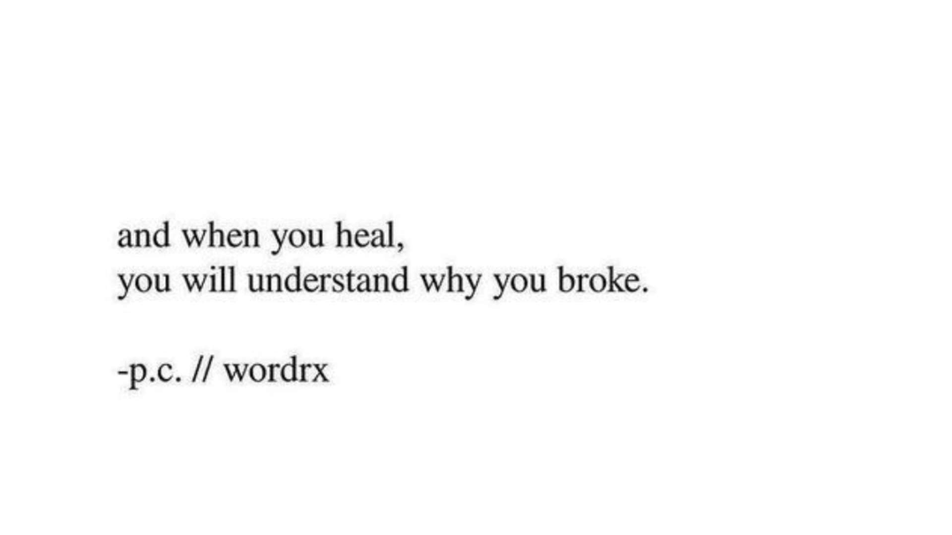 Quote in typewriter font on a white background about healing as relates to Mercury cazimi