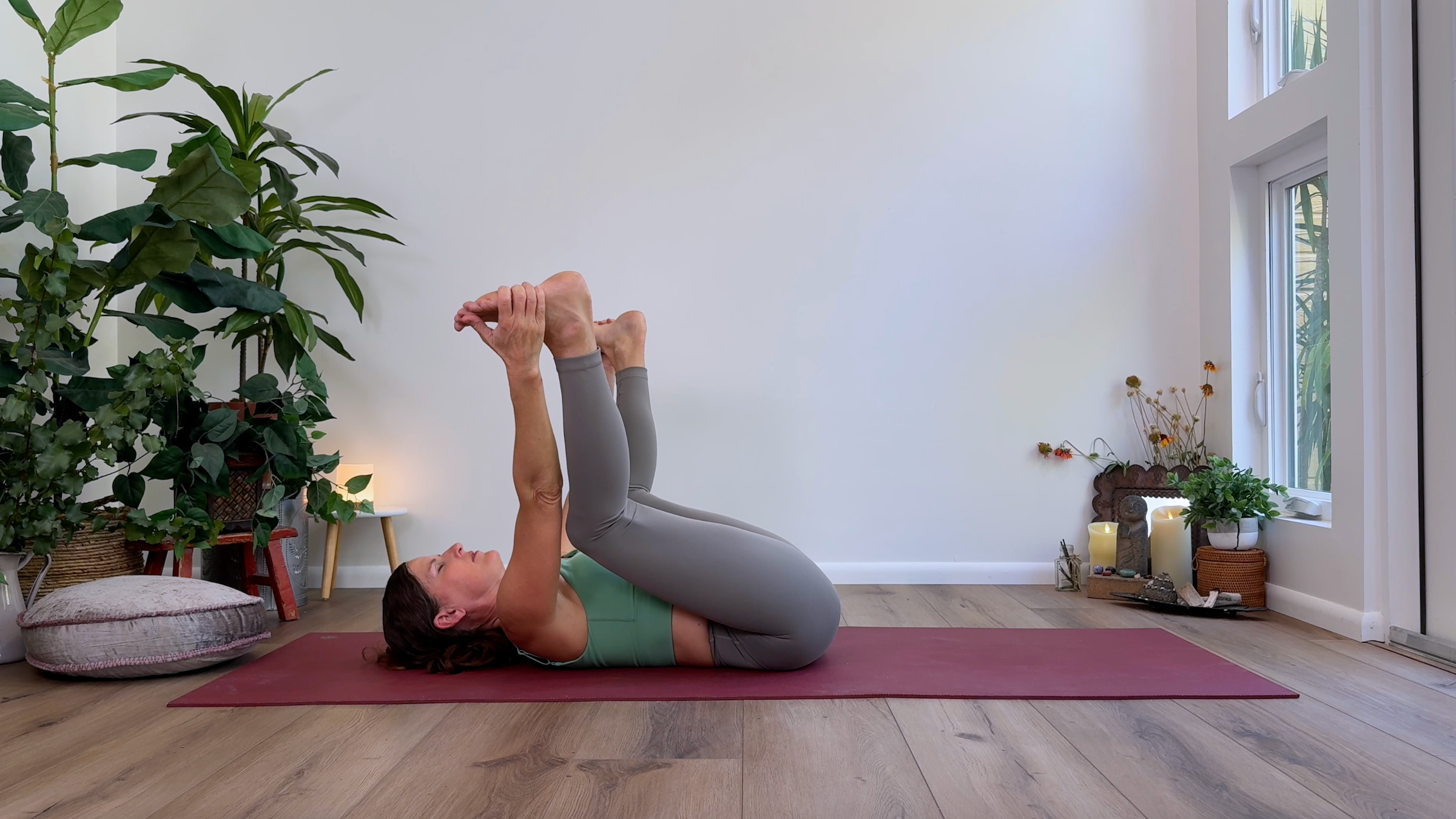 Yoga teacher Devi Daly in Happy Baby