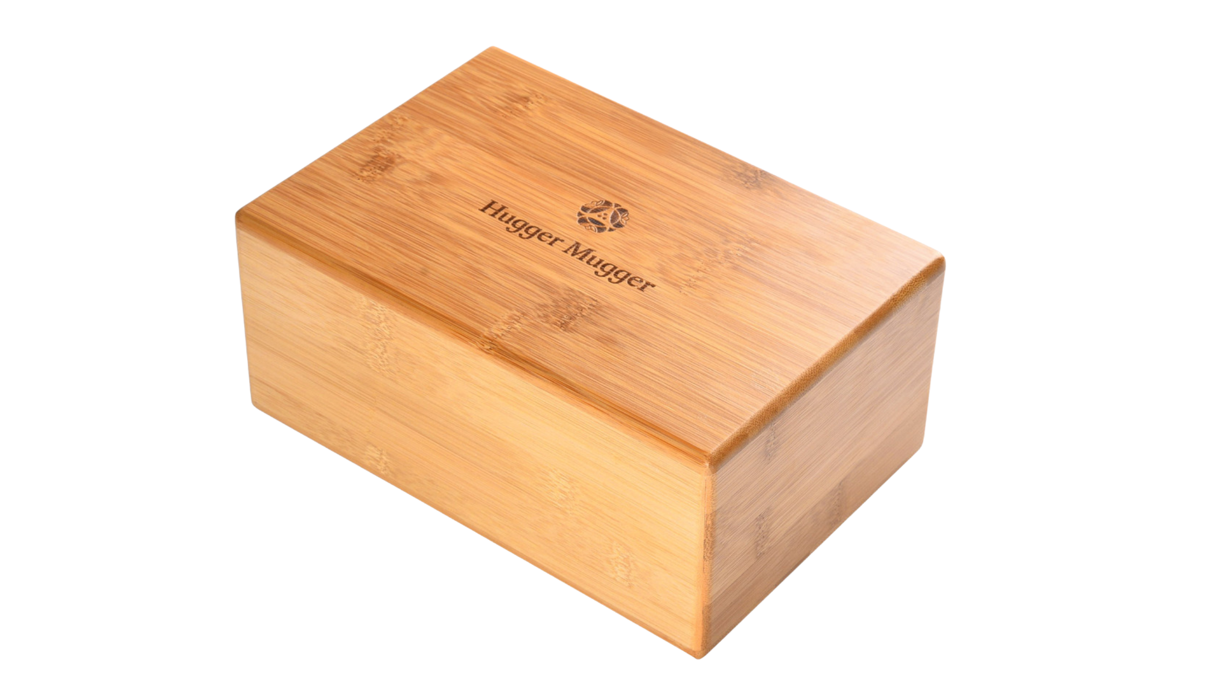 bamboo wooden yoga block on white background