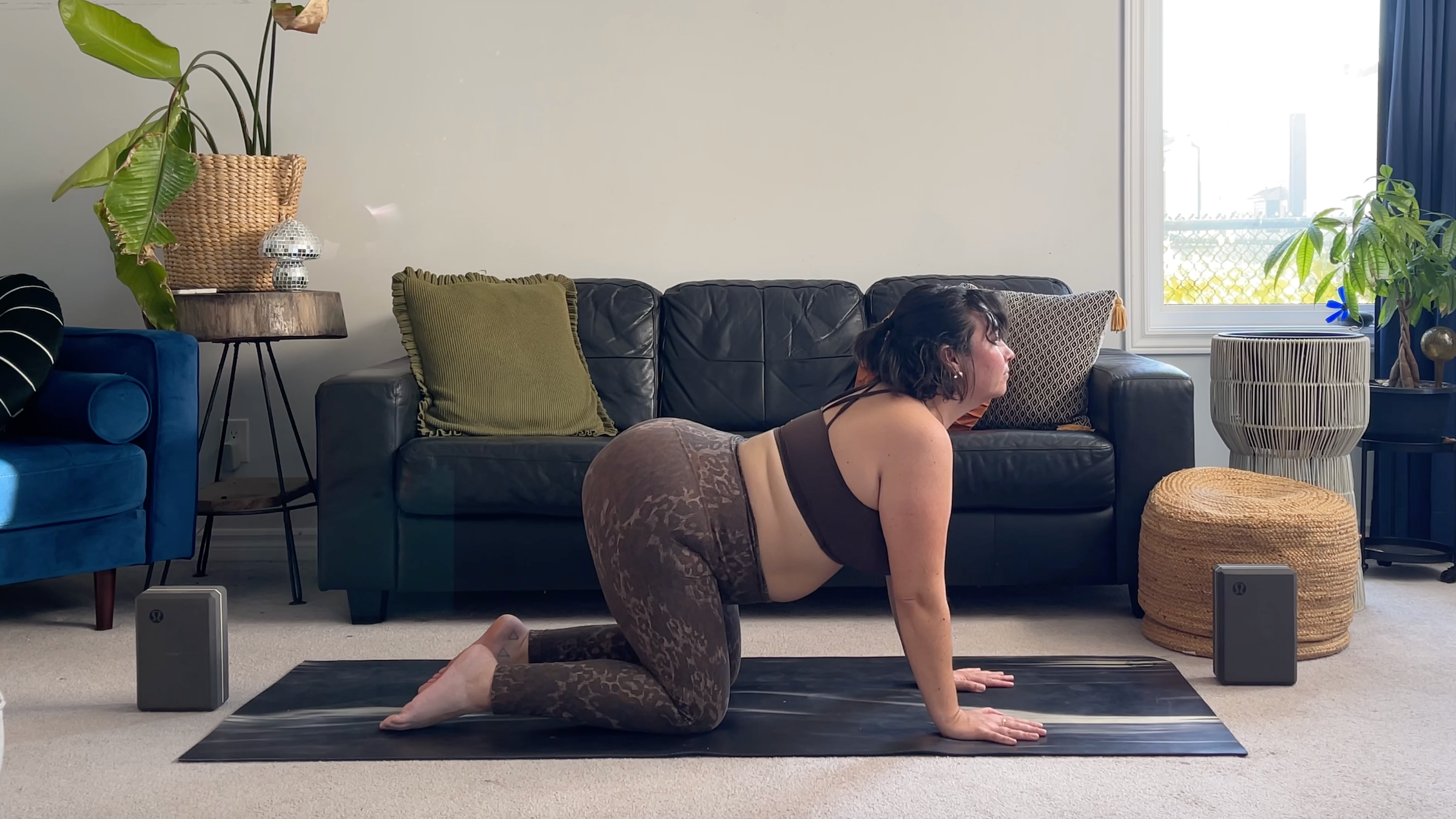 Teacher Taylor Lorenz in Cow Pose