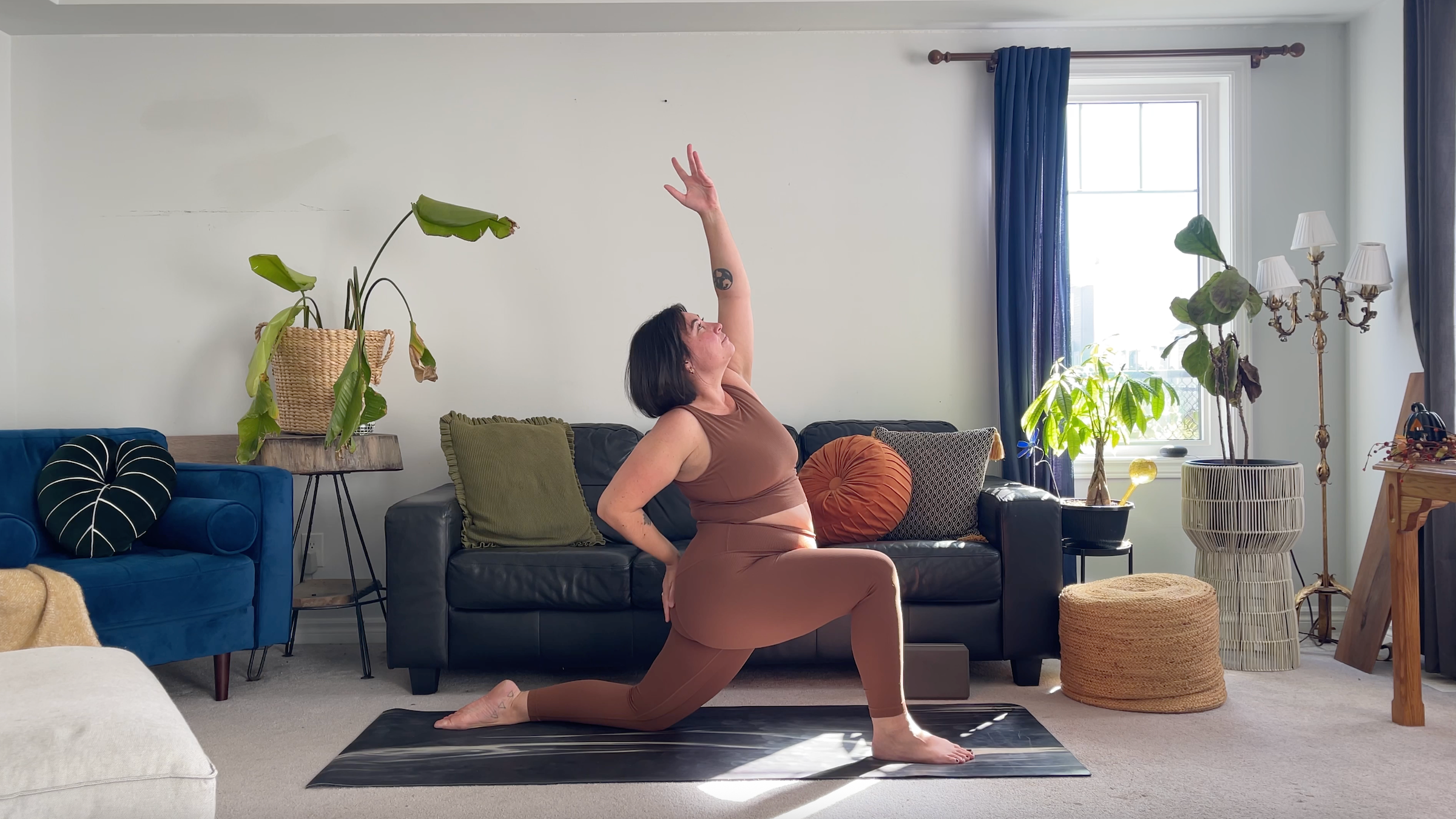 Teacher Taylor Lorenz in Low Lunge Reverse Bend