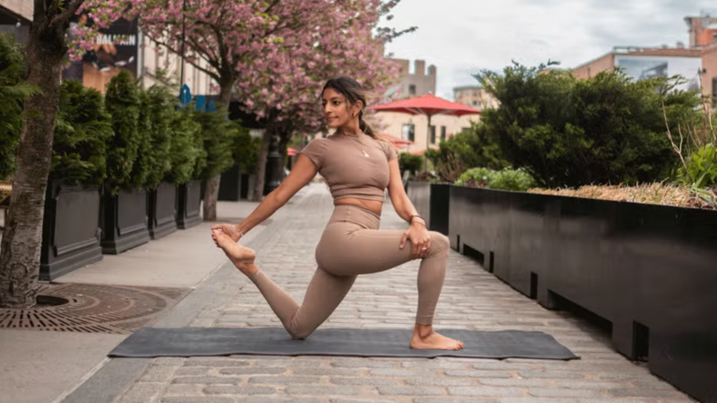 Yoga teacher Neeti Narula doing her morning yoga practice