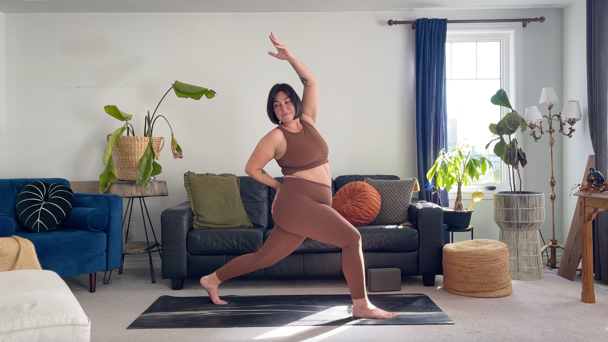 Teacher Taylor Lorenz in Reverse Warrior