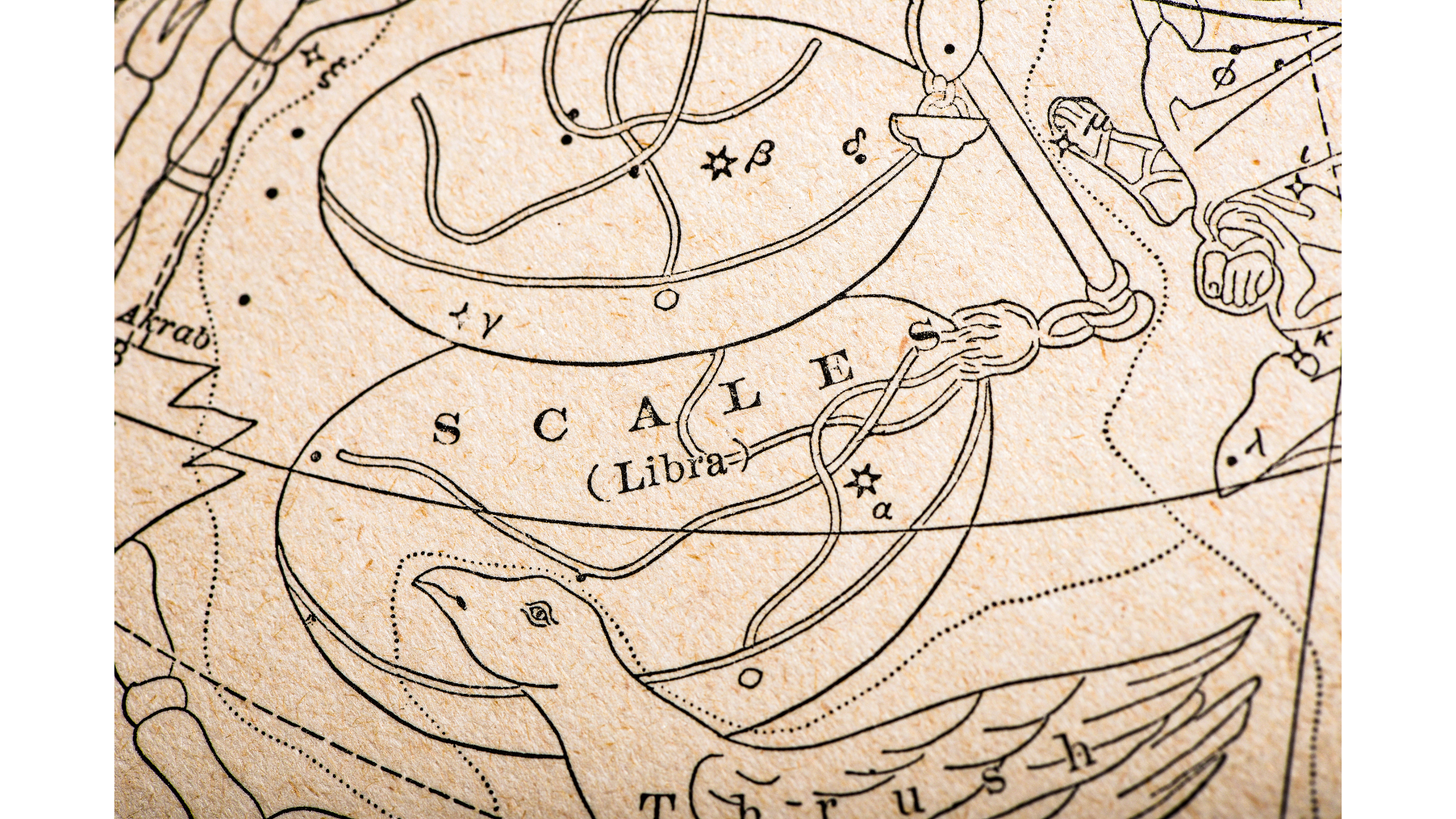 Vintage illustration of the scales of Libra