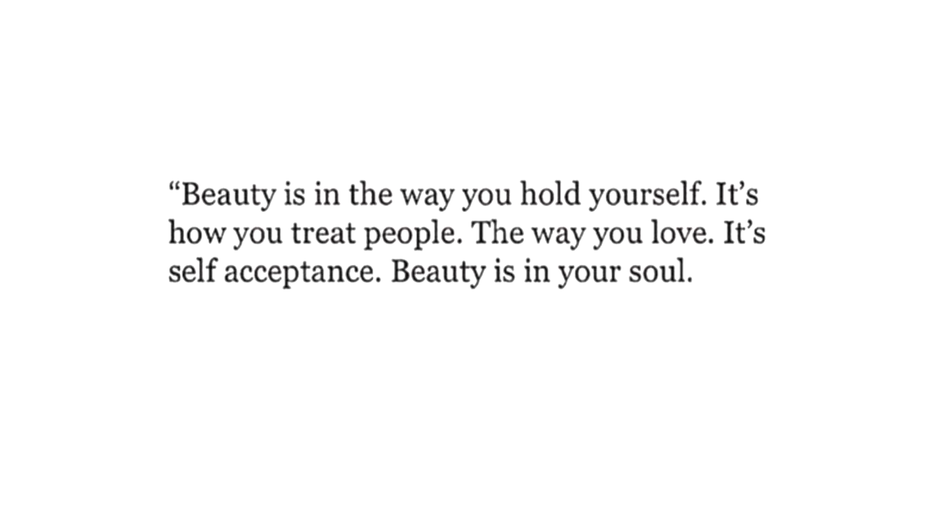 Quote in black typewriter font on a white background by an unknown person about beauty and your weekly horoscope