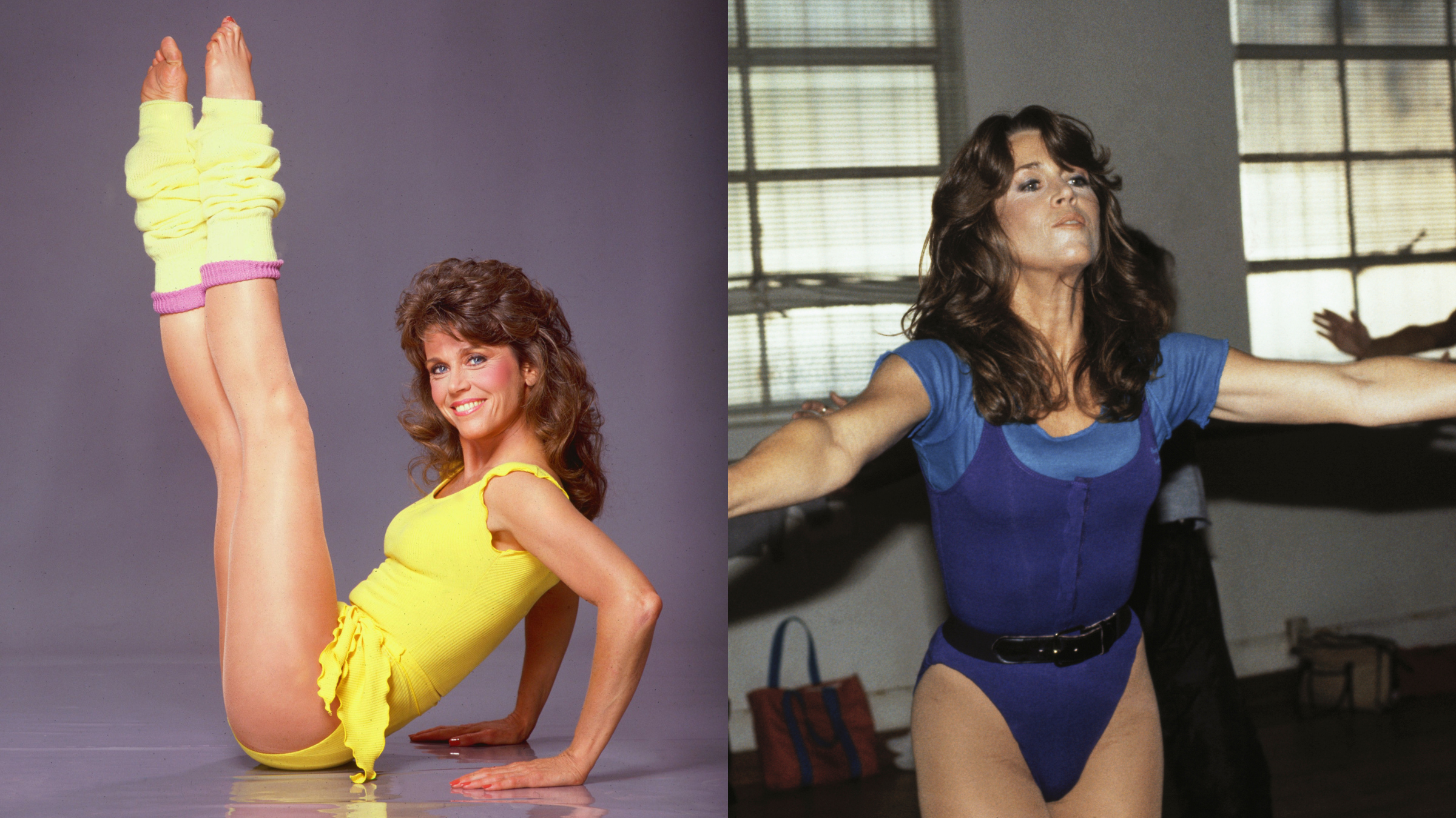Jane Fonda in 80s workout wear