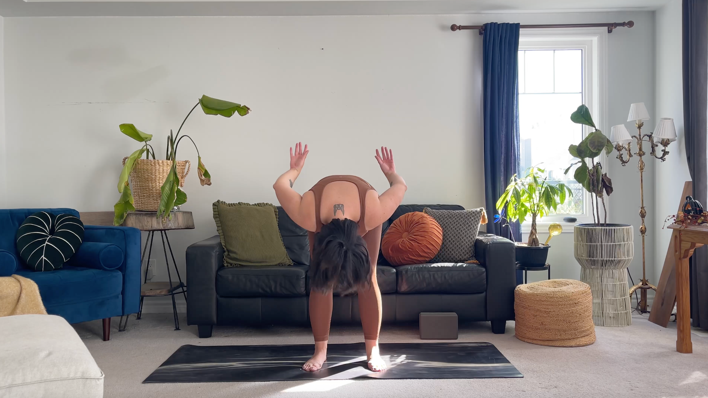 Yoga teacher Taylor Lorenz in Breath of Joy, part of her yoga for anxiety flow