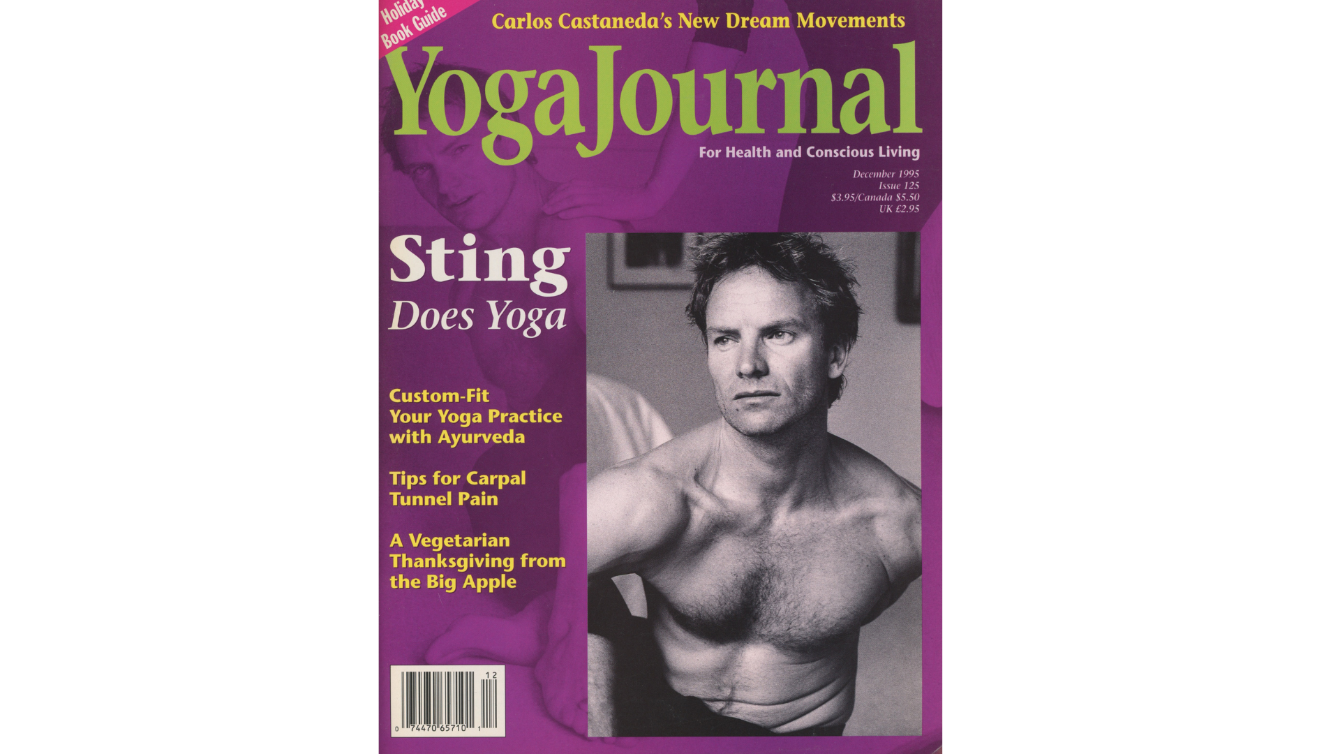 Cover of Yoga Journal from the 1990s with Sting